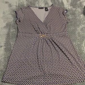 Style & Co top, size M. Navy blue & beige